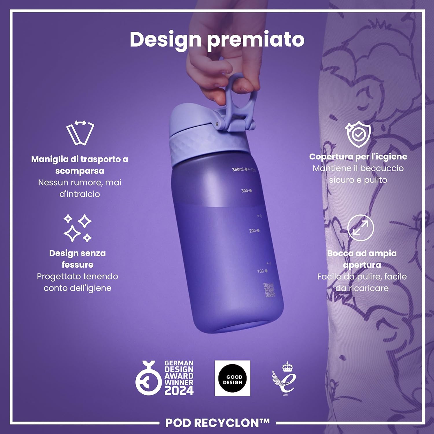 Thumbnail 6 de Ion8 Borraccia per Bambini 350 ml: a prova di perdite, facile da aprire e lavabile in lavastoviglie