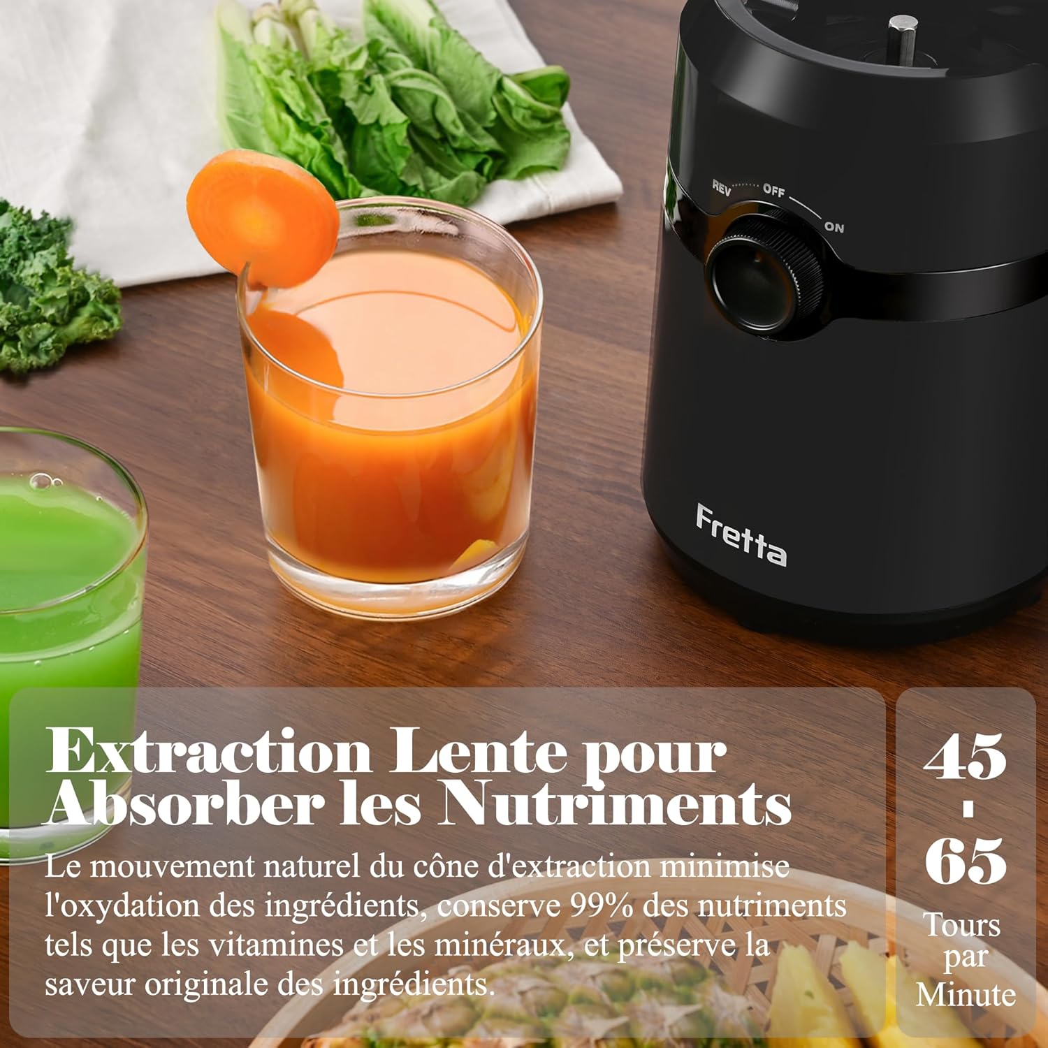 Thumbnail 3 de Extracteur de jus Fretta Slow Juicer (pression à froid) grand diamètre 108 mm, capacité 1 L, 200 W, sans BPA
