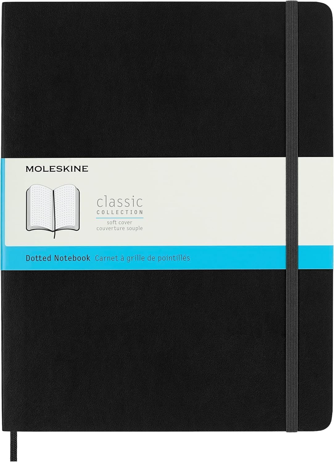 Detalle de Moleskine Classic Notebook with Dotted Pages — XL, Black, Soft Cover (19 x 25 cm)