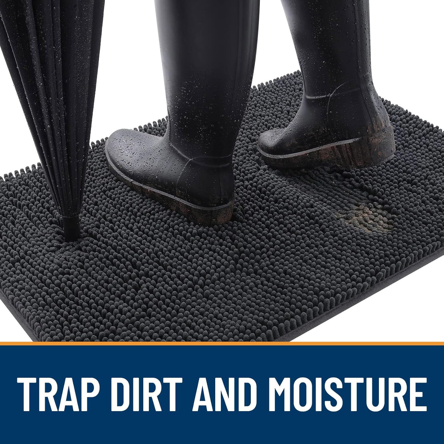 Detalle 2 de OLANLY Dog Door Mat — 48 x 30 inches, Deep Gray, Absorbs Moisture and Mud with Non-Slip Backing