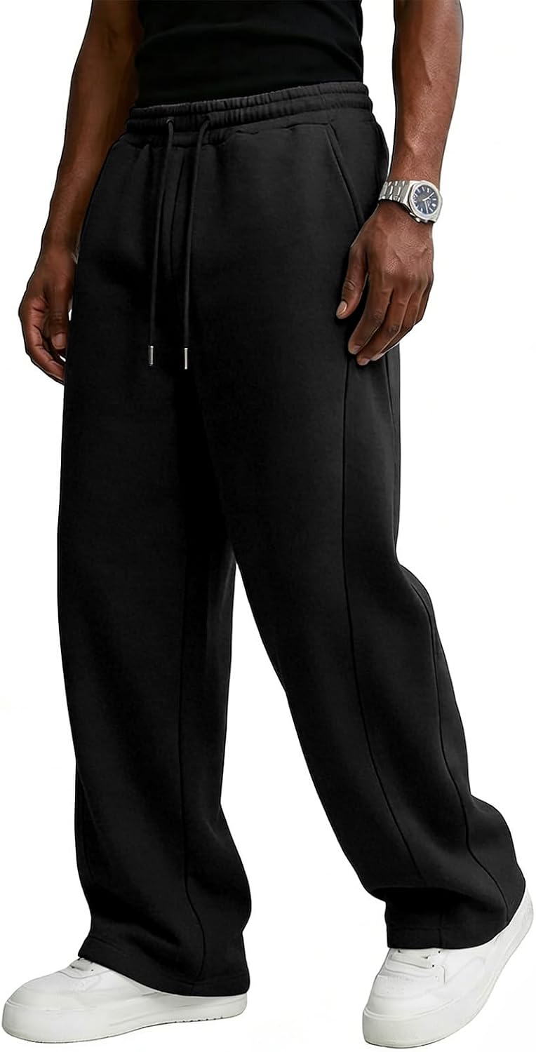 Thumbnail 6 de PIDO YOGA Men's Fleece Sweatpants, Wide-Leg Fit, Drawstring Waist and Pockets