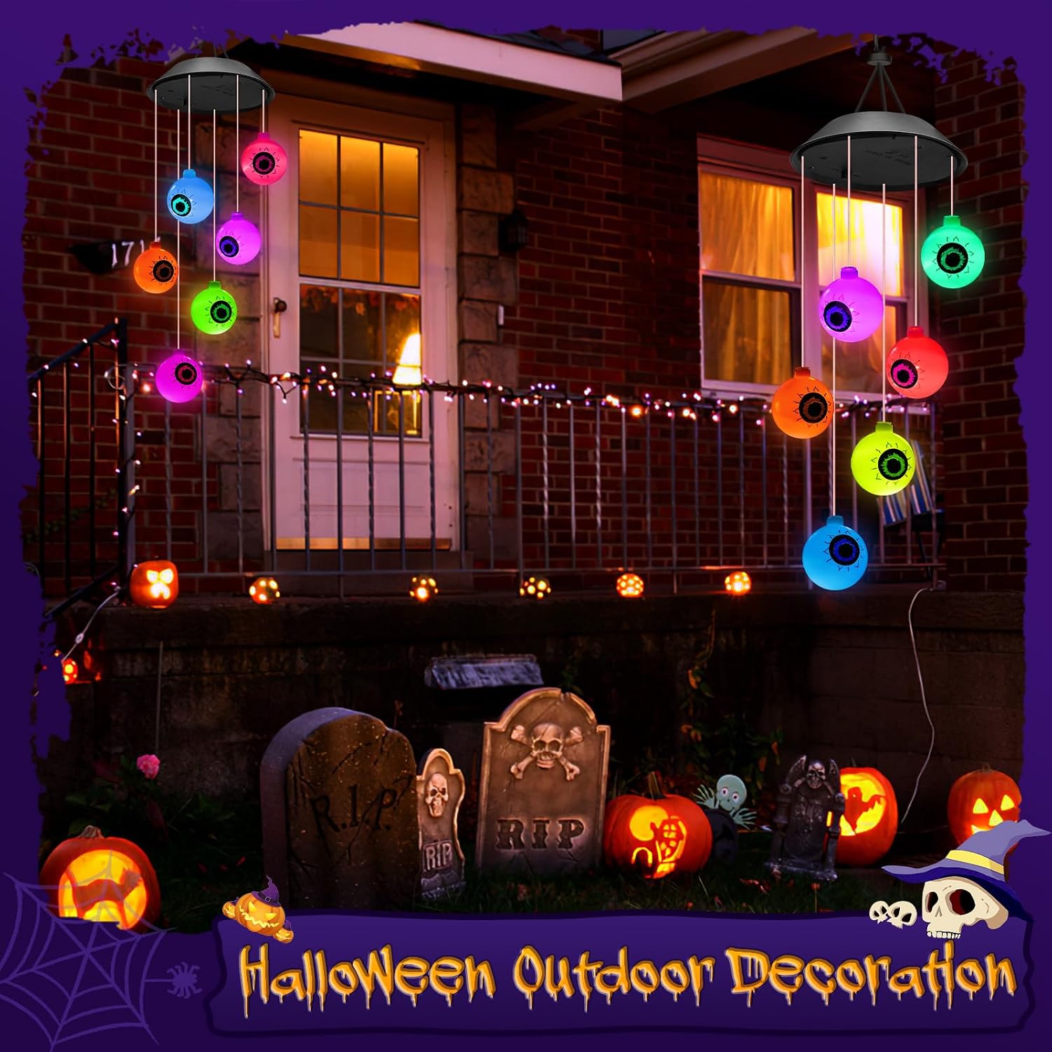 Detalle de Winzwon Solar Halloween Eyeball Lights