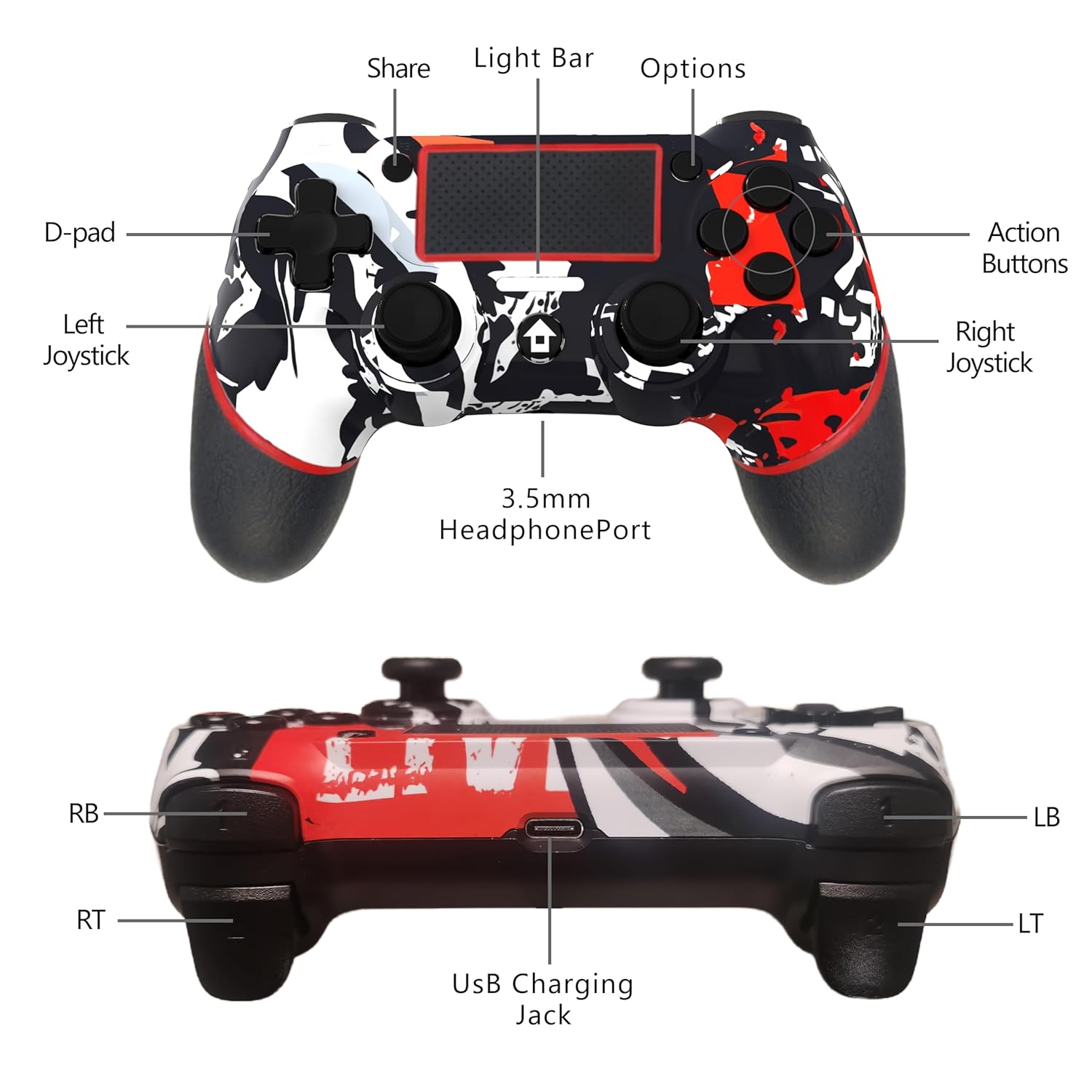 Detalle 2 de SZYUYU Wireless Controller for PS4 8-10h