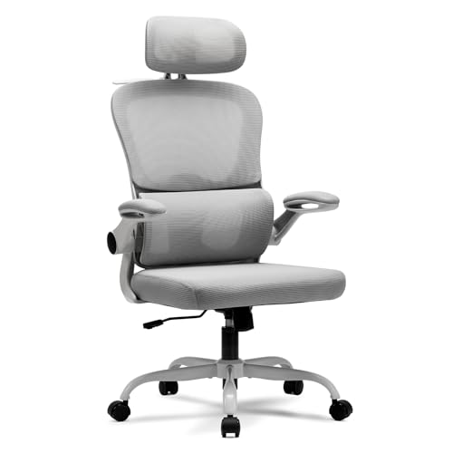 Detalle de Magic Life: Silla de Oficina Ergonómica con Respaldo de Malla y Soporte Lumbar Ajustable – Blanco
