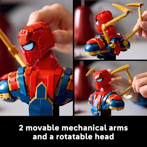 Detalle de LEGO Marvel Iron Spider-Man Bust 76326 – Display Model for Adults