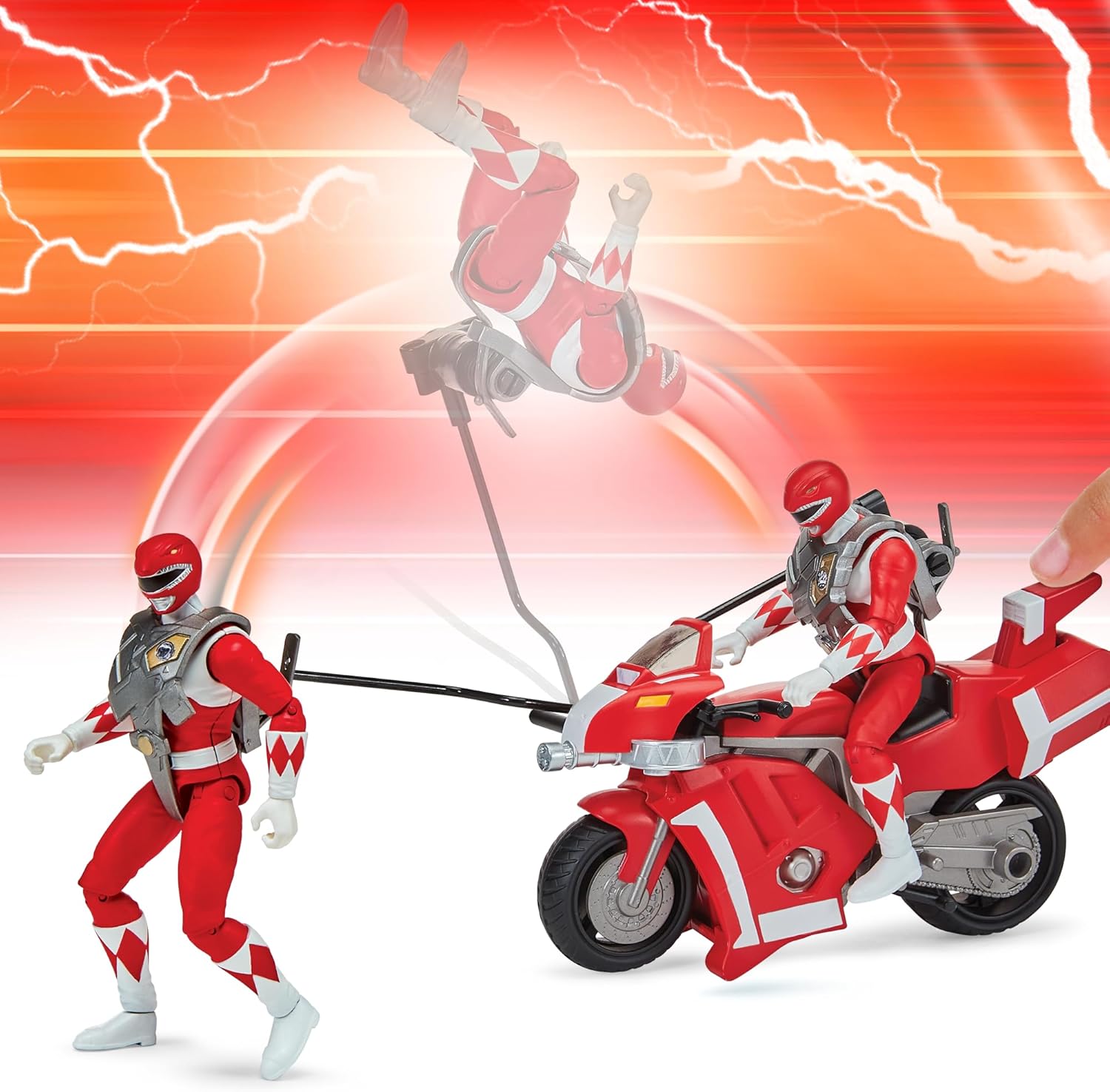 Thumbnail 3 de Power Ranger Véhicule Deluxe avec Figurine 15 cm – Ranger Rouge (Jason Lee Scott)