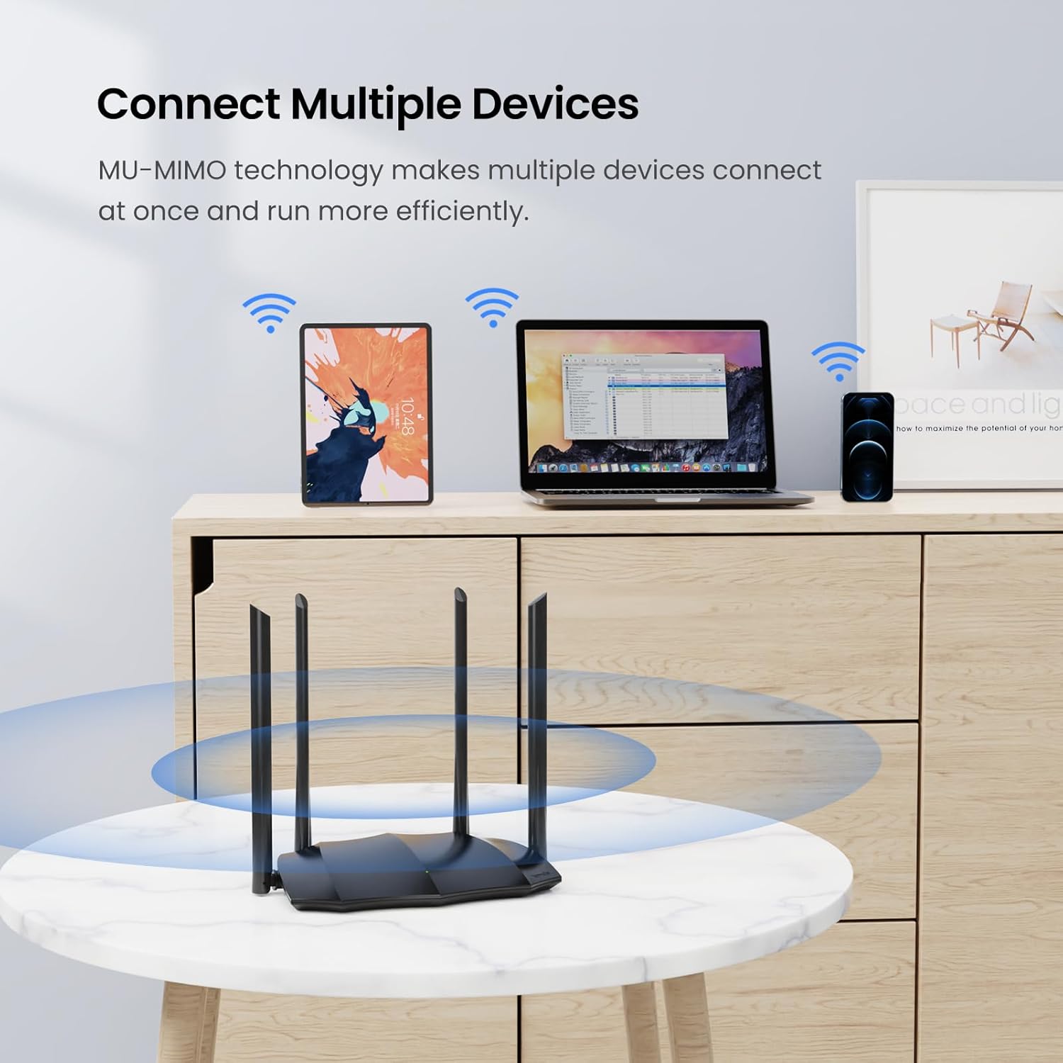 Thumbnail 4 de Tenda AC8 AC1200 dual-band Wi‑Fi router with Beamforming, MU‑MIMO and app control