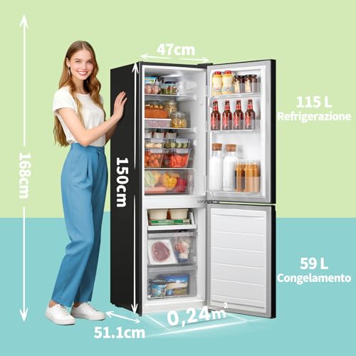 Detalle de COMFEE' 174L Frigorifero Combinato RCB169DK2(E) – Low Frost, compatto e silenzioso