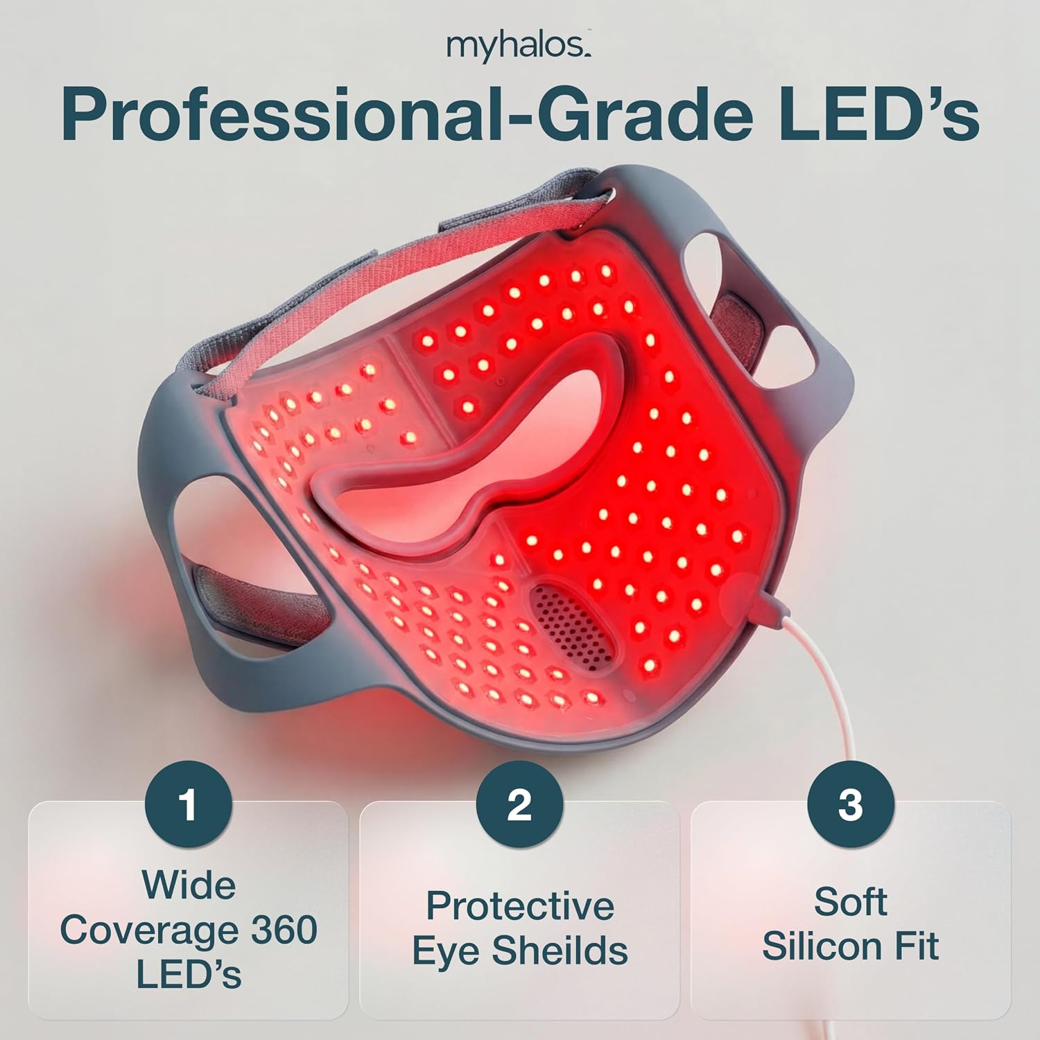 Detalle 2 de Myhalos red light therapy mask