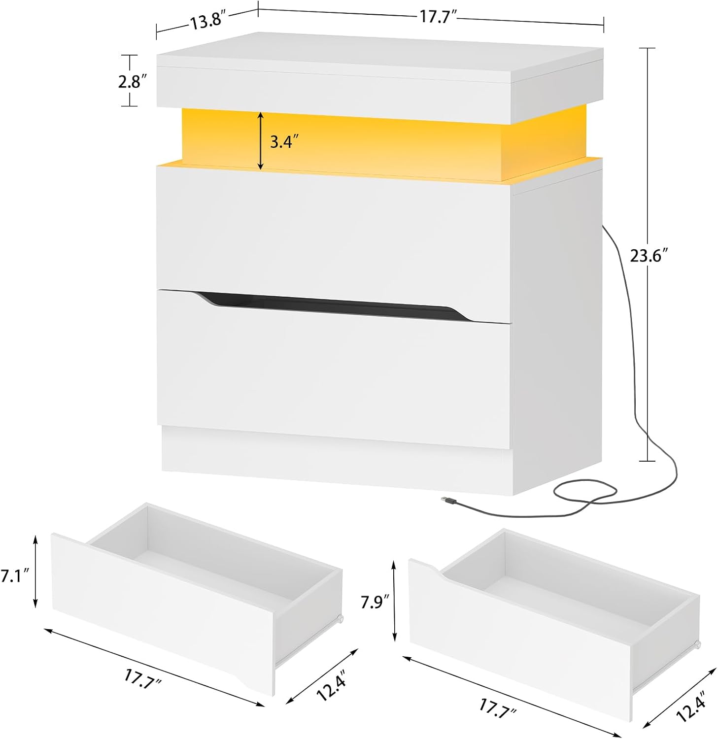 Thumbnail 1 de TEENFON Nightstands Set of 2