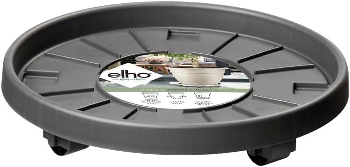 Detalle de Elho Universal Planttaxi 30cm Sottovaso – Anthracite, Ø 28,5 cm x H 6,5 cm