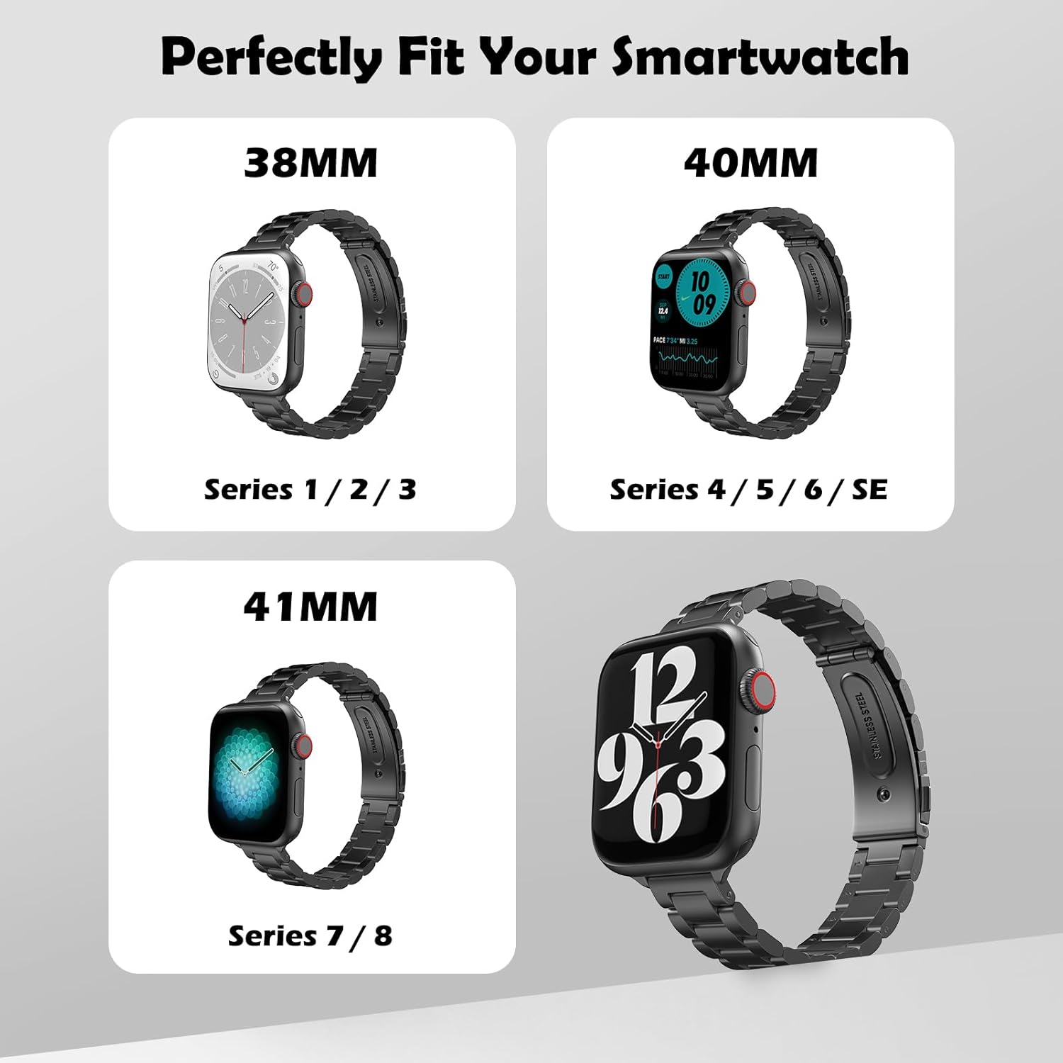 Thumbnail 1 de MoKo Thin Band Stainless Steel 49mm Apple Watch strap