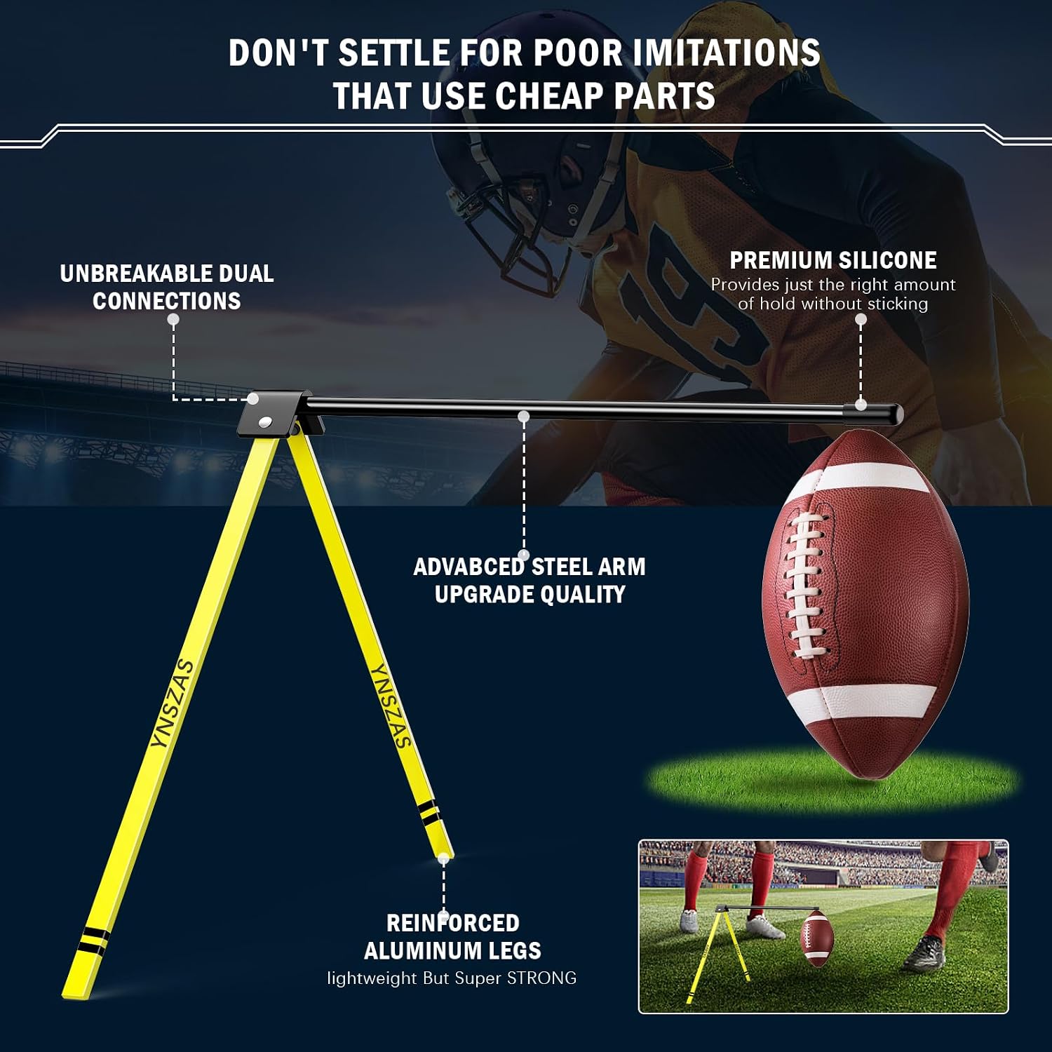 Detalle de YNSZAS Football Kicking Tee with Silicone Holder