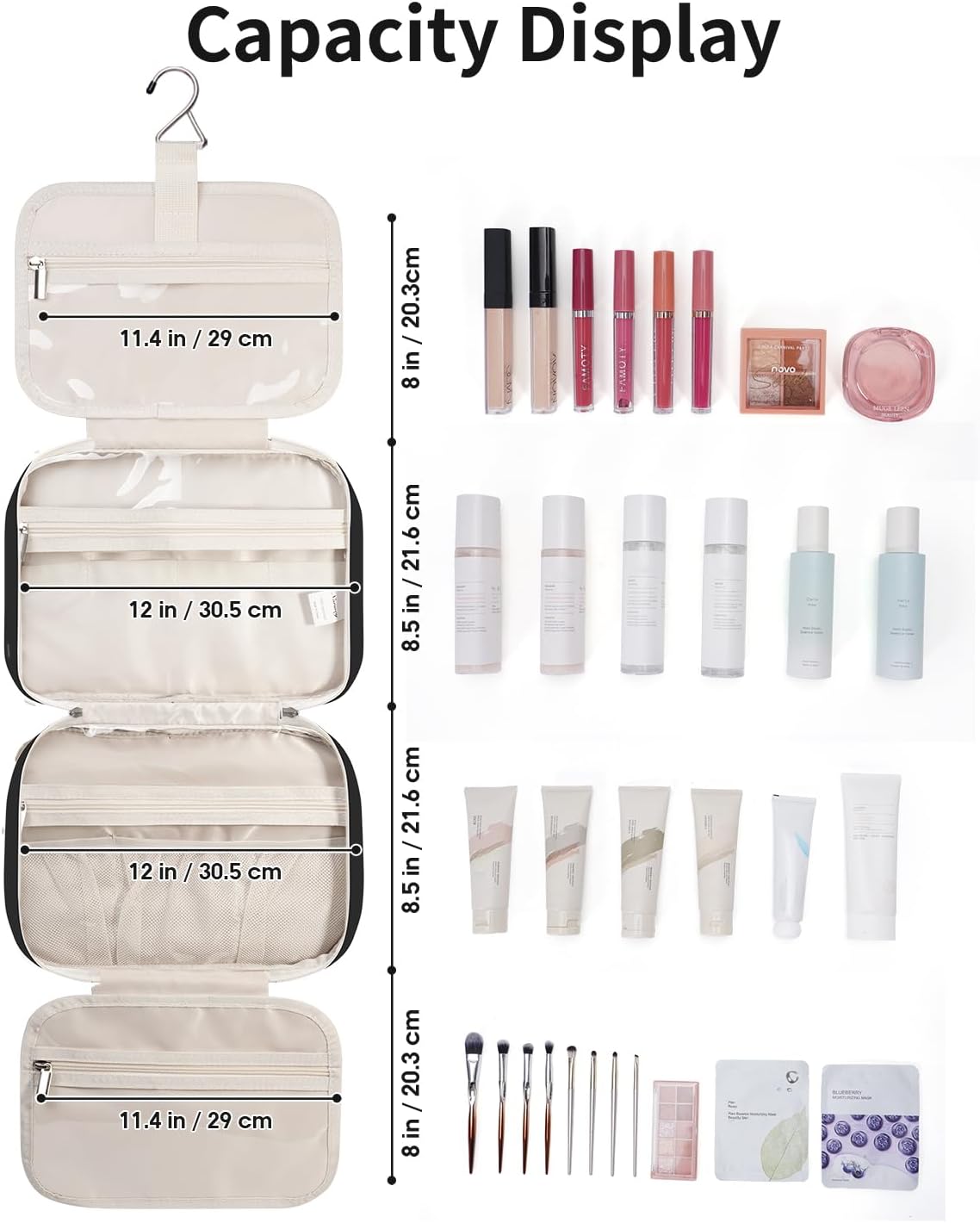 Thumbnail 4 de Narwey Large Hanging Travel Toiletry Bag 30.5cm