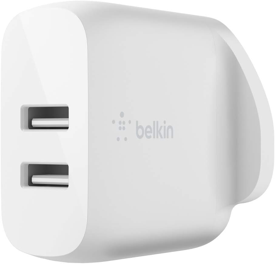 Detalle de Belkin Boost Charge Dual USB-A 24W Wall Charger (WCB002MYWH) – White