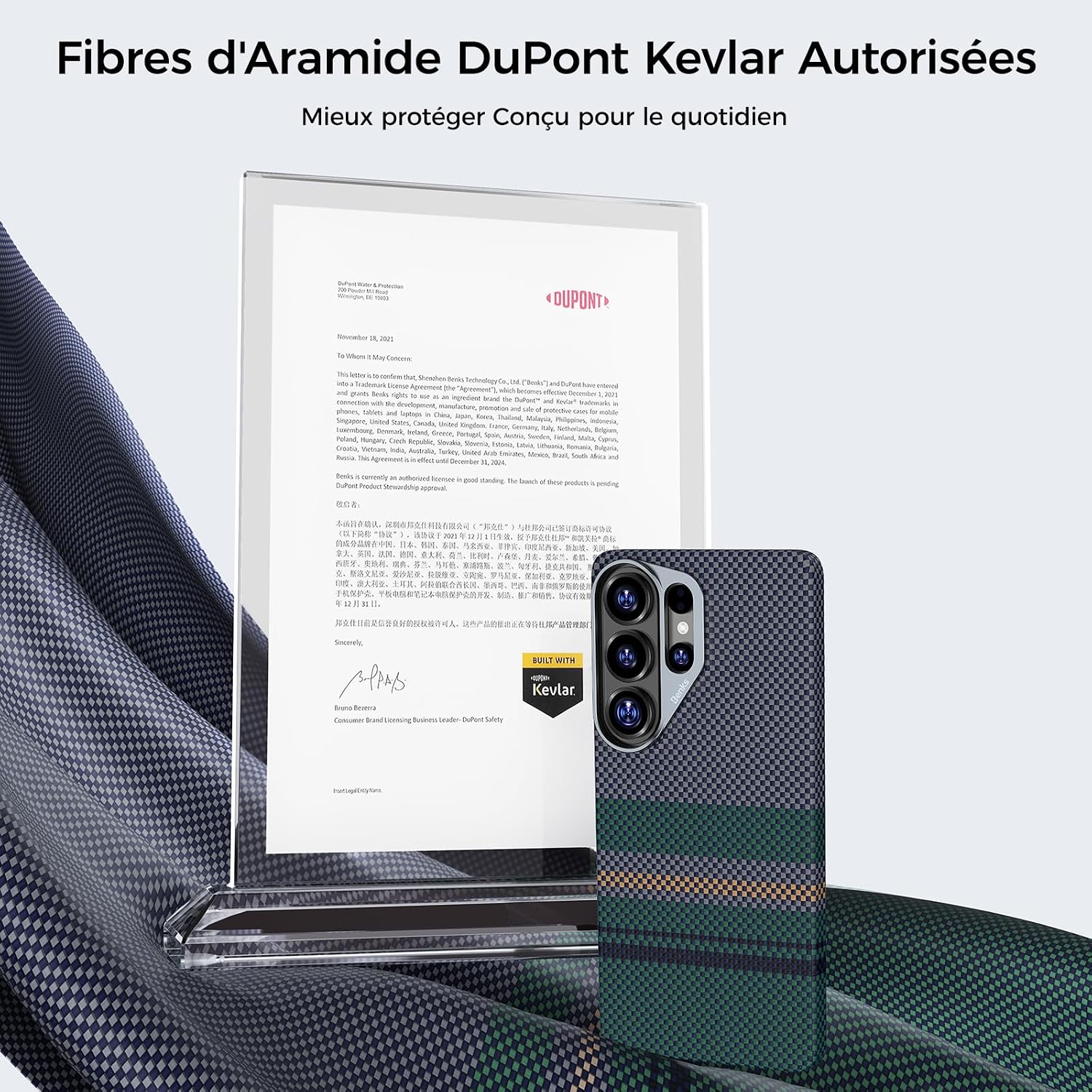 Thumbnail 1 de BENKS Aurora ArmorAir pour Samsung Galaxy S26 Ultra 6,9 pouces – coque ultra-fine légère en fibre aramide (kevlar) avec anneau magnétique