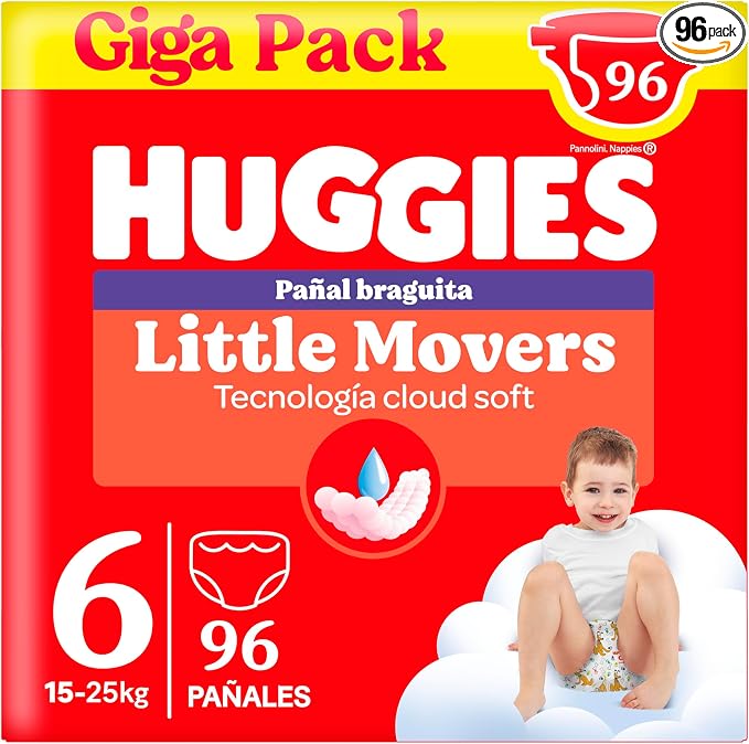 Detalle de Huggies Little Movers Pañales Braguita Disney T6 🚼 (96u)