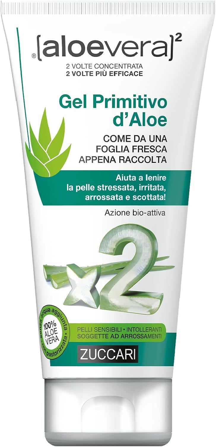 Detalle de ZUCCARI ALOEVERA² Gel Primitivo d'Aloe, 150 ml – Gel puro non pastorizzato per pelli sensibili