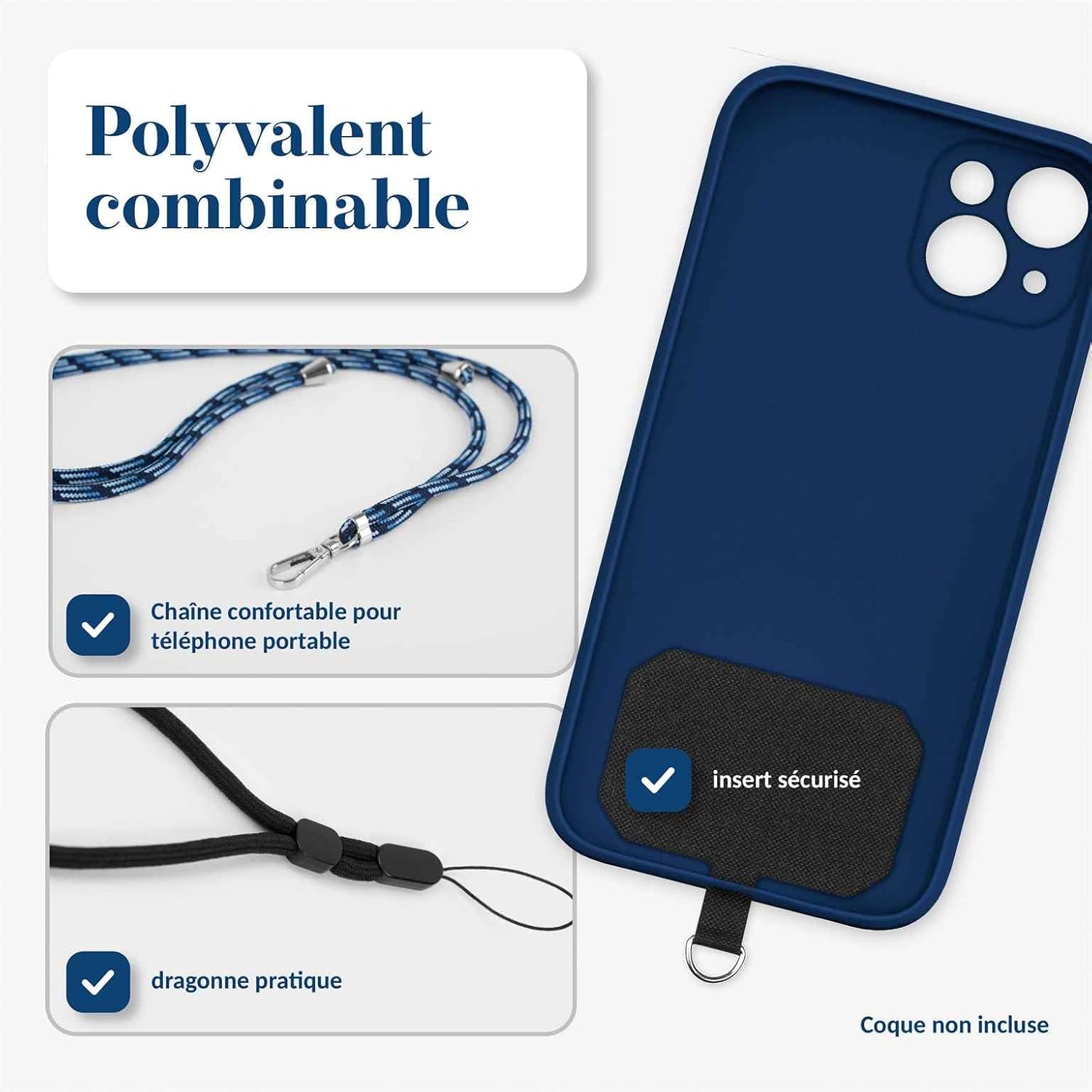 Detalle de moex Unleash Cordon pour Xiaomi Mi 10T / Mi 10T Pro avec mousqueton — corde amovible et coussinet, élégant et pratique