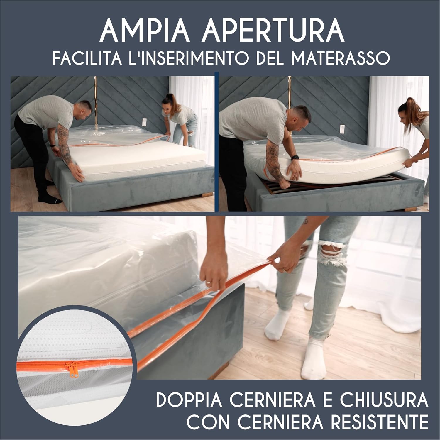 Thumbnail 4 de Custodia materasso matrimoniale 180x200 cm spessore 30 cm