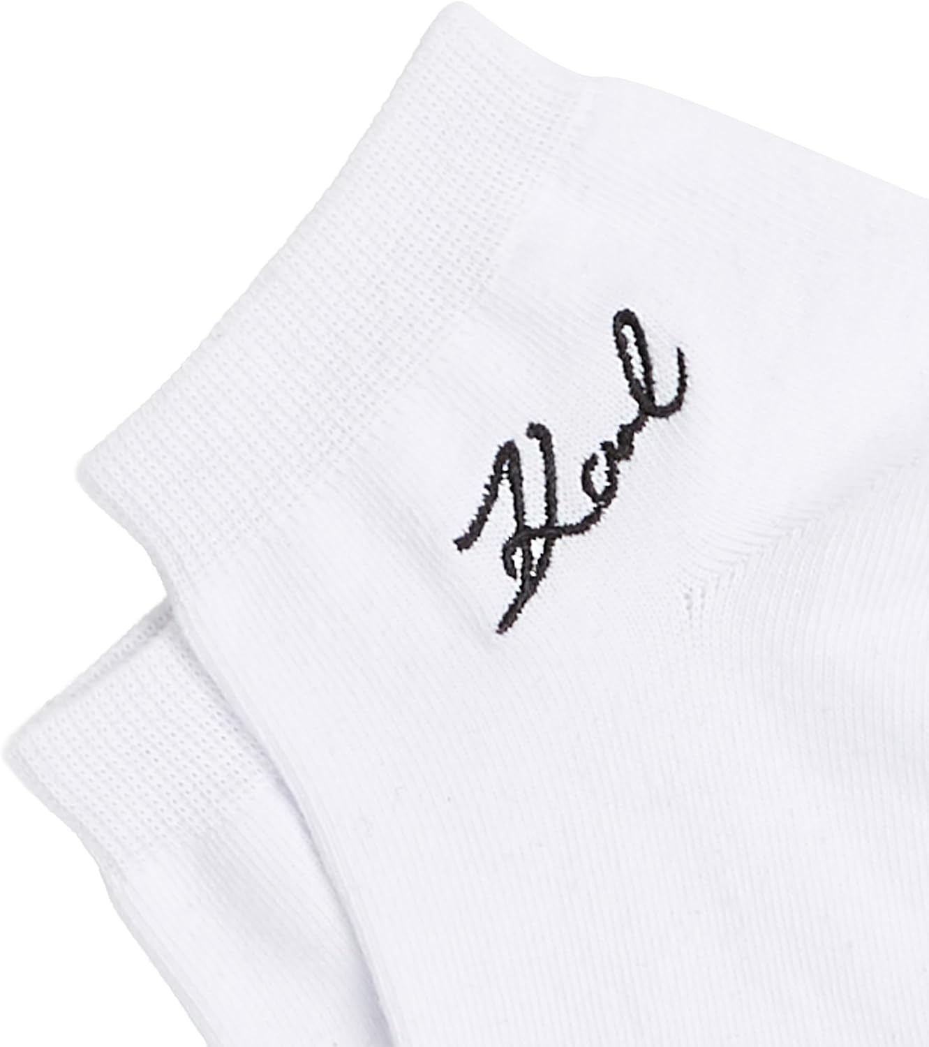 Detalle de KARL LAGERFELD Donna K/Signature Sneaker Sock (3 Pack) – tre calzini corti con firma sul retro