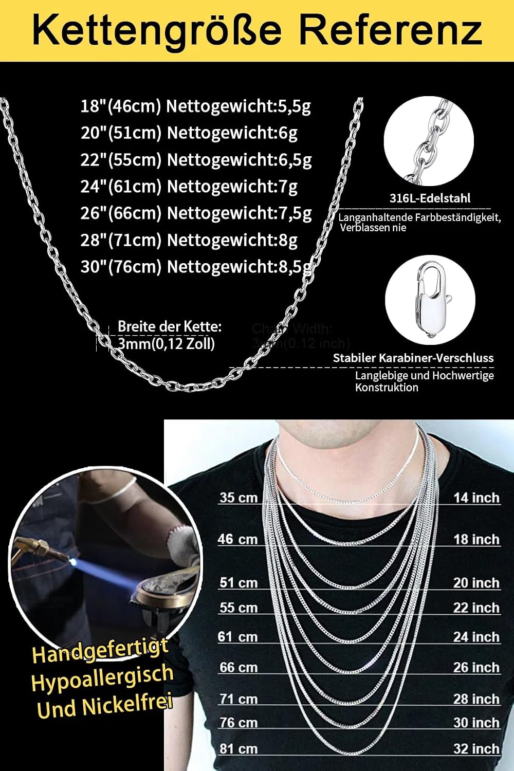 Thumbnail 6 de ChainsHouse Rolokette 3 mm 55 cm
