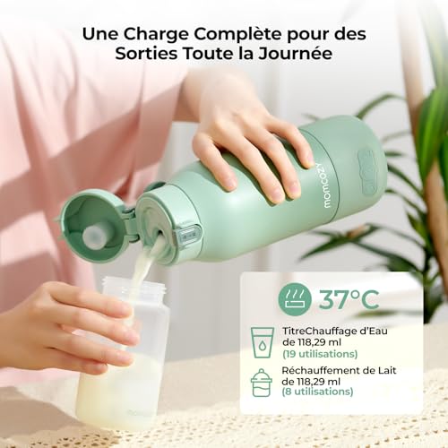 Detalle de Momcozy Chauffe-Biberon Portable 500 ml: réchauffe rapide et sans fil pour voyage