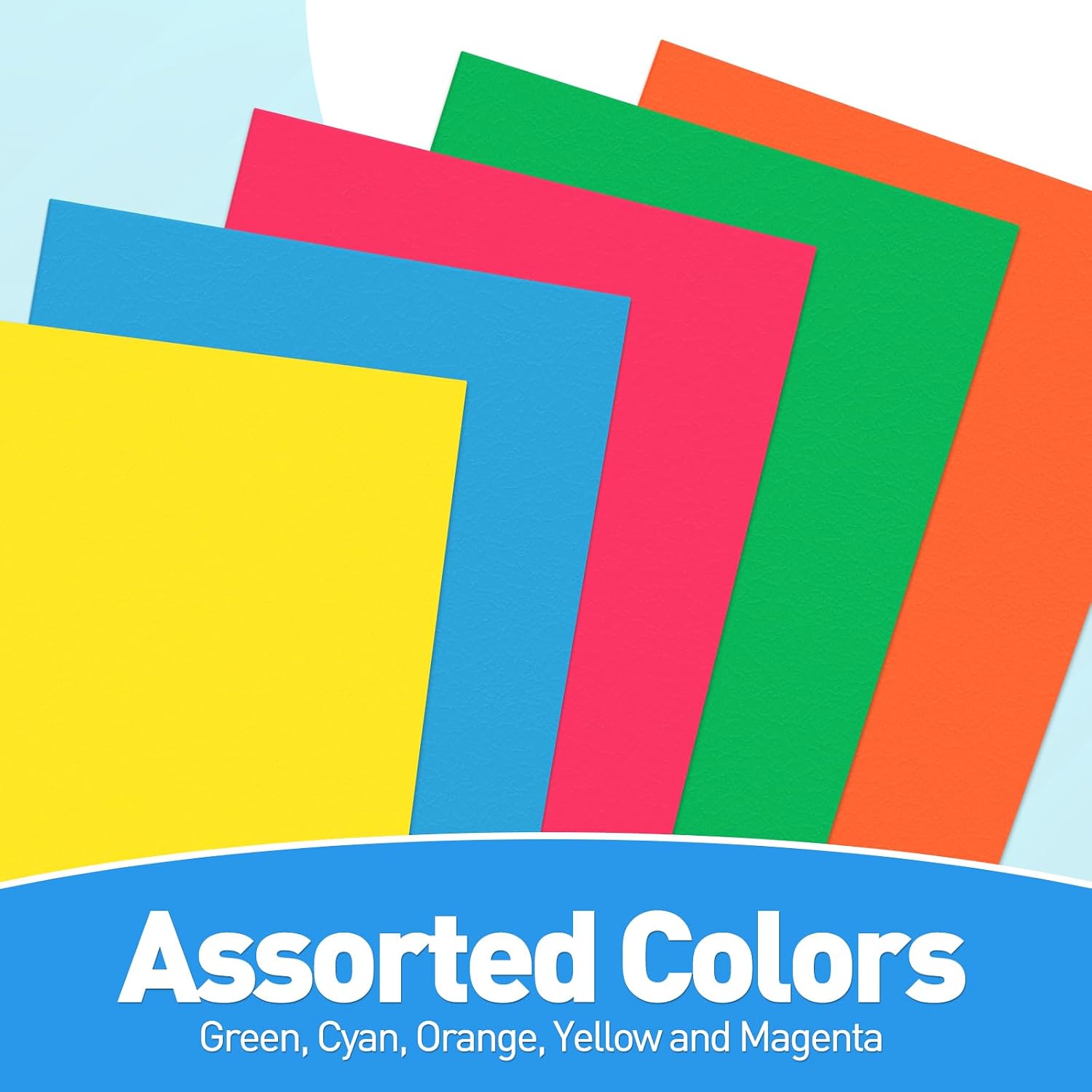 Detalle de RAZCC TwoPocketFolders-light Two-Pocket File Folders, Letter Size, 100-Pack, 5 Colors
