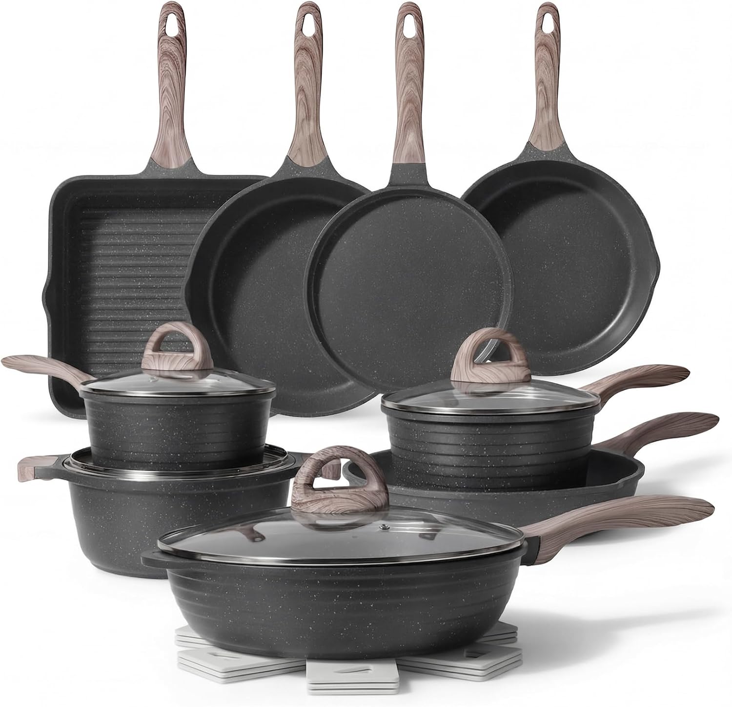 Detalle de JEETEE 23pc Non-Stick Cookware Set