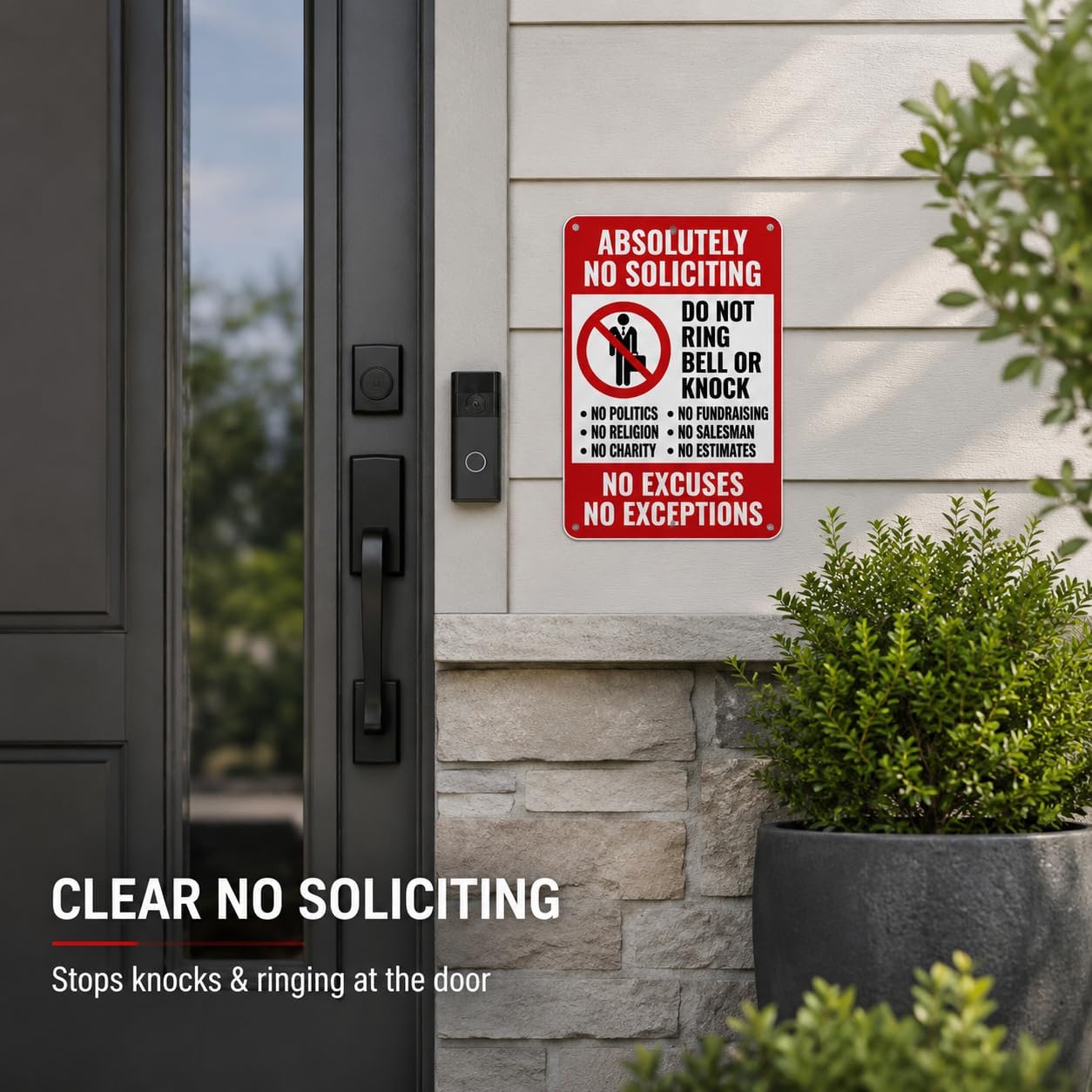 Detalle 2 de No Soliciting Sign, 8 x 12 Inch