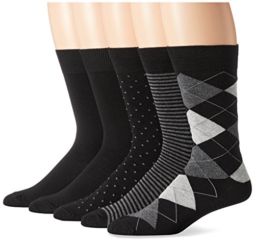 Detalle de Amazon Essentials Calcetines vestir 5 pares talla 13–15