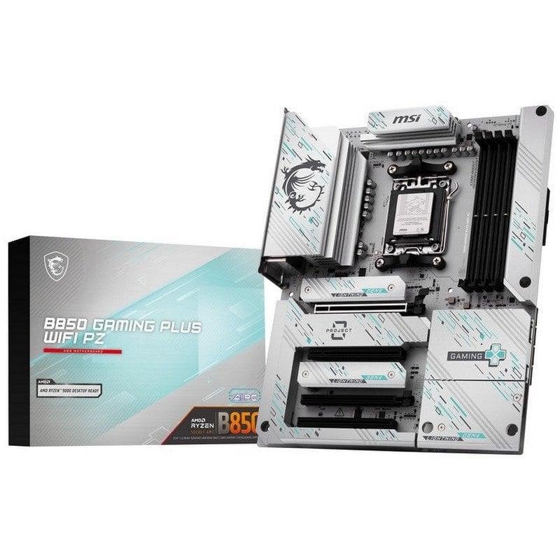Detalle de MSI B850 GAMING PLUS WIFI PZ: placa AM5 DDR5 ATX con WiFi 7 y PCIe 5.0 para Ryzen