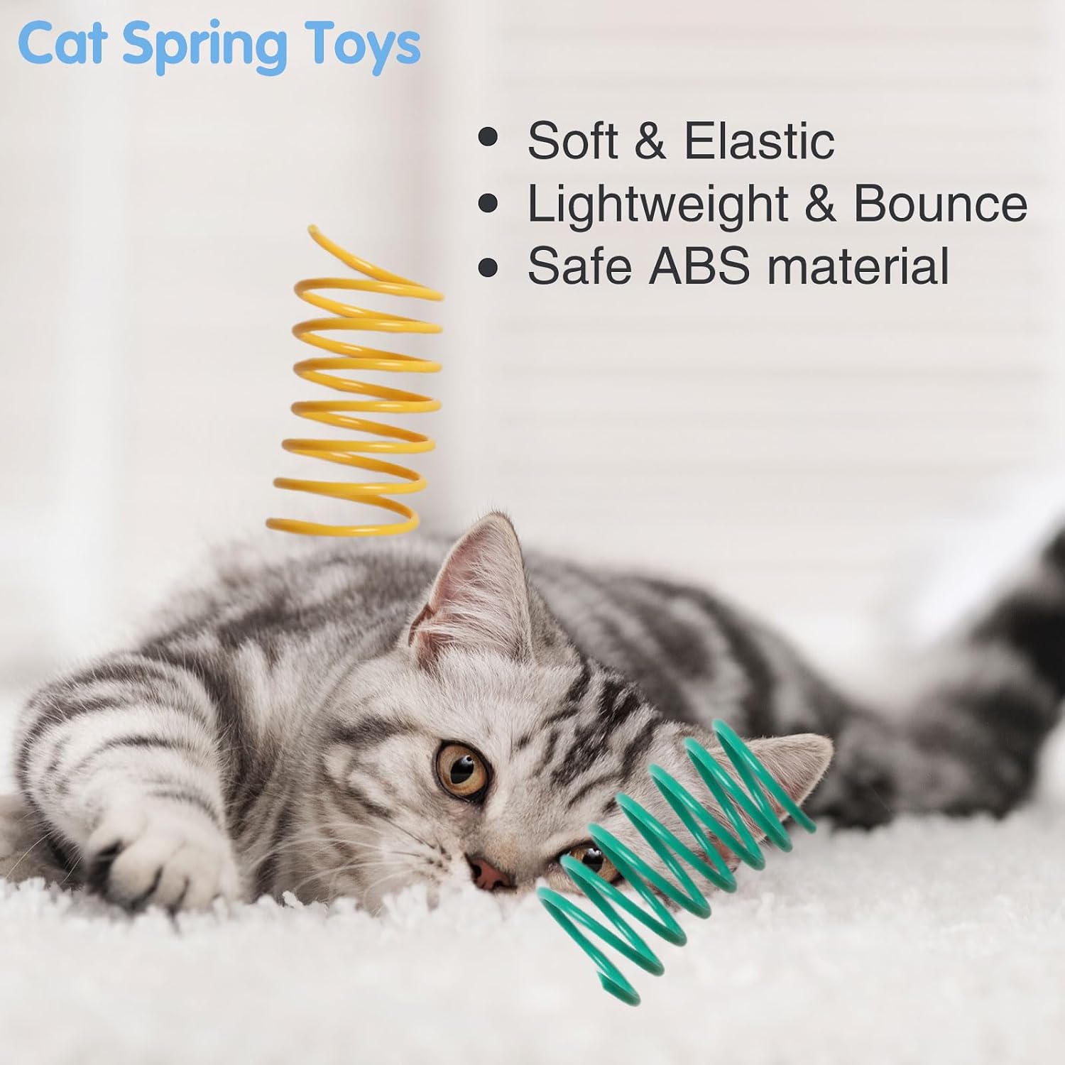 Detalle 1 de Kitys Fatch 1 Cat Spring Toys, 12-Color Indoor Set for Self-Play
