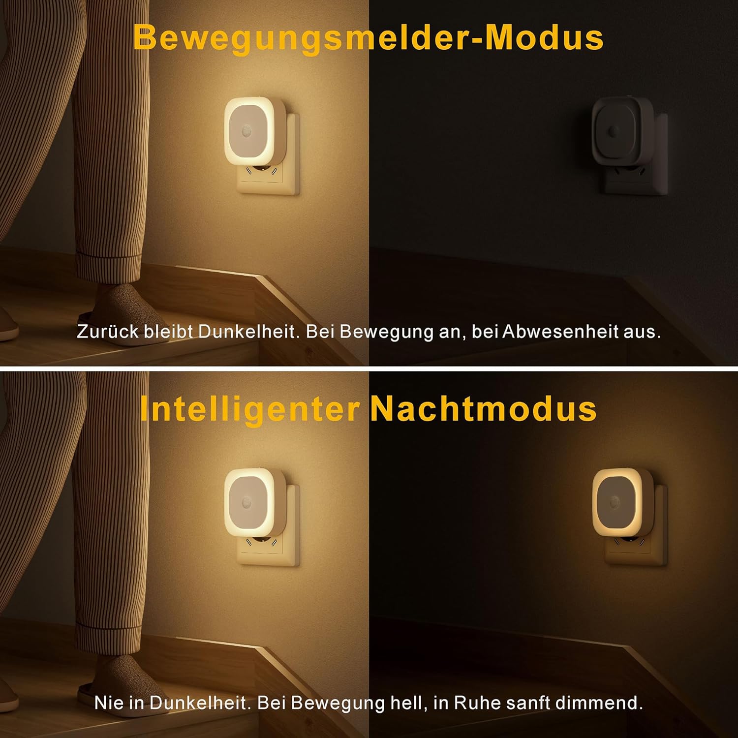 Thumbnail 2 de YUNLEX Nachtlicht Steckdose 2er-Set mit Bewegungs- und Dämmerungssensoren