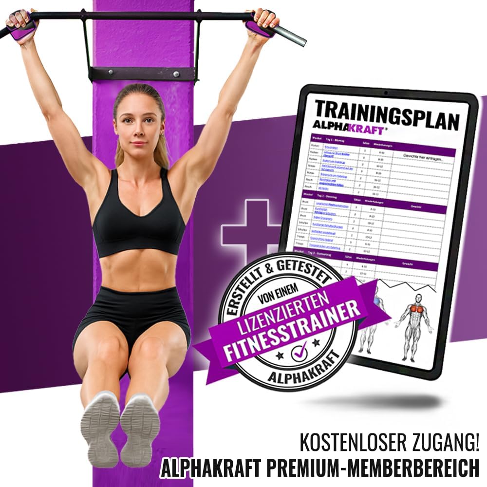 Thumbnail 6 de ALPHAKRAFT Griffpolster Kraftsport – Griffpads für maximalen Grip (1 Paar) mit 2-Finger-Schlaufe