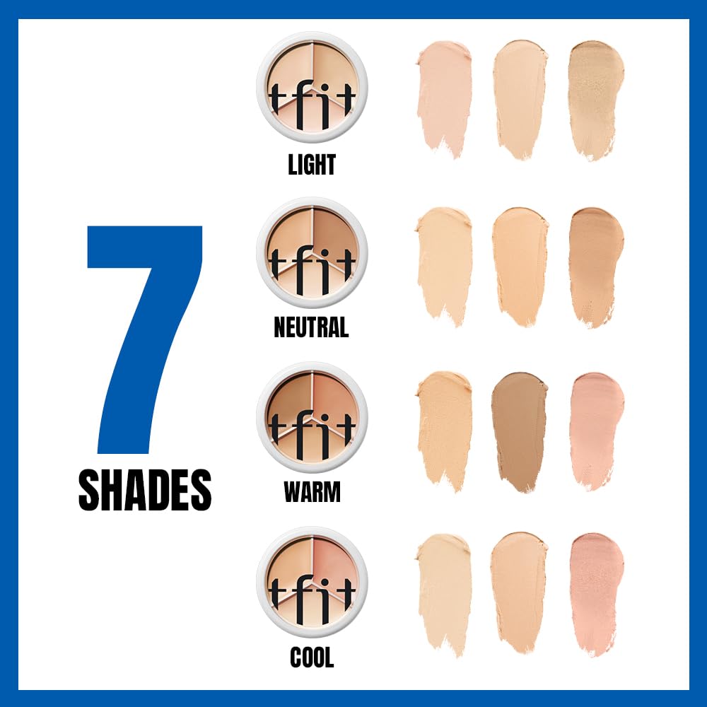 Thumbnail 3 de TFIT Multi-Use Pot Concealer - Triple Palette (01 Neutral) | Full Coverage, Crease-Proof Concealer for Dark Circles & Redness