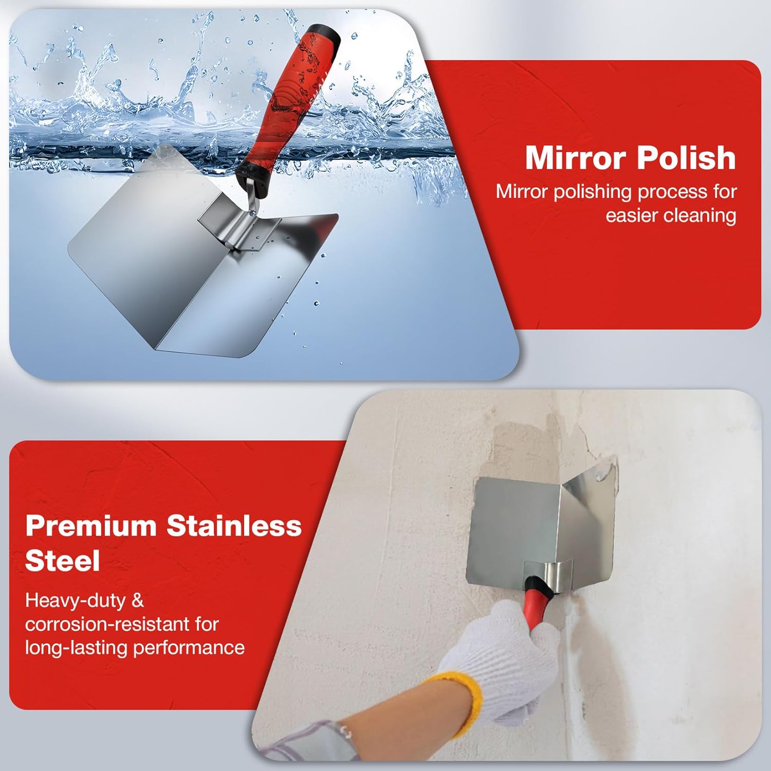 Thumbnail 5 de Shall Edelstahl Eckkelle-Set für Innen- und Außenwinkel, abgewinkelt zum Verputzen und Einfassen