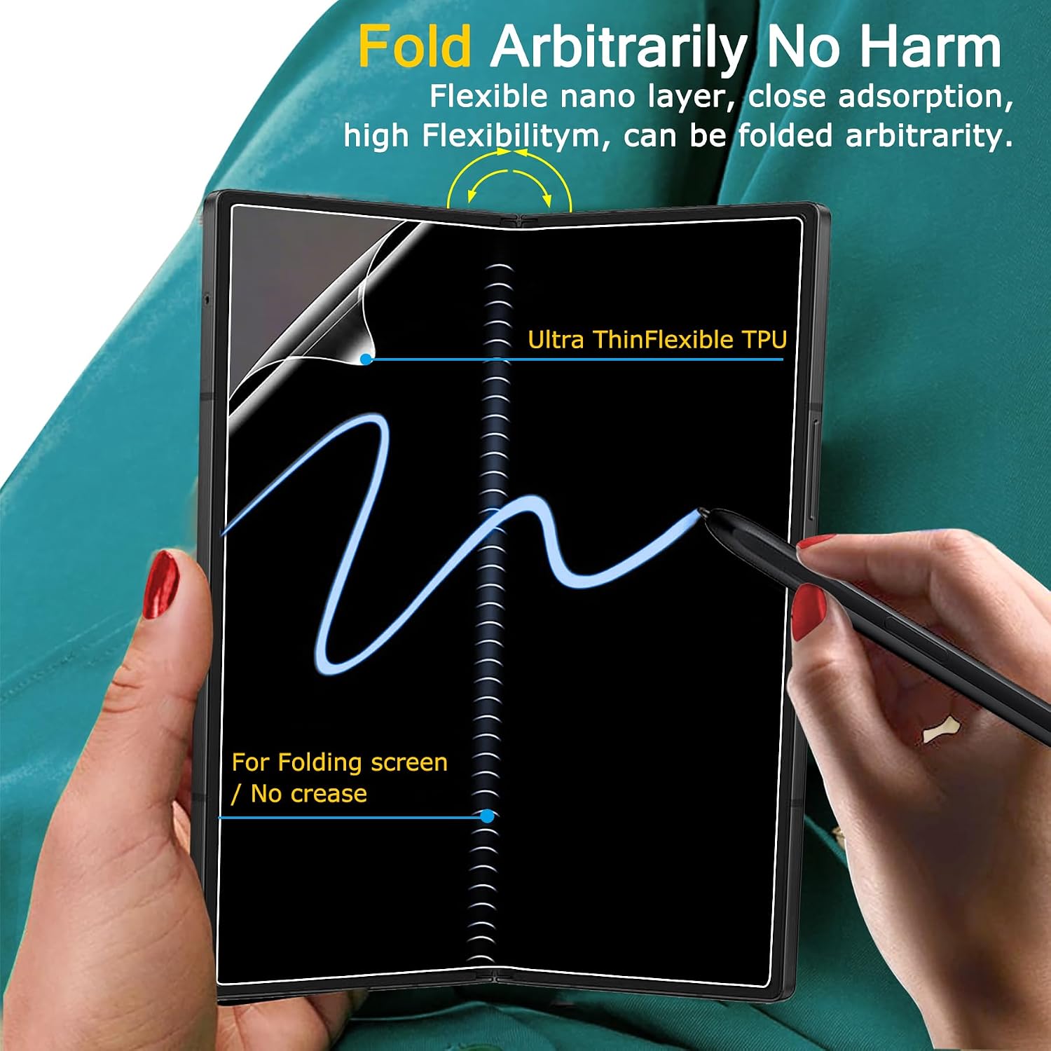 Detalle de Milomdoi Galaxy Z Fold 8 Ultra/Z Fold 7 Screen Protector, 9-Piece Kit