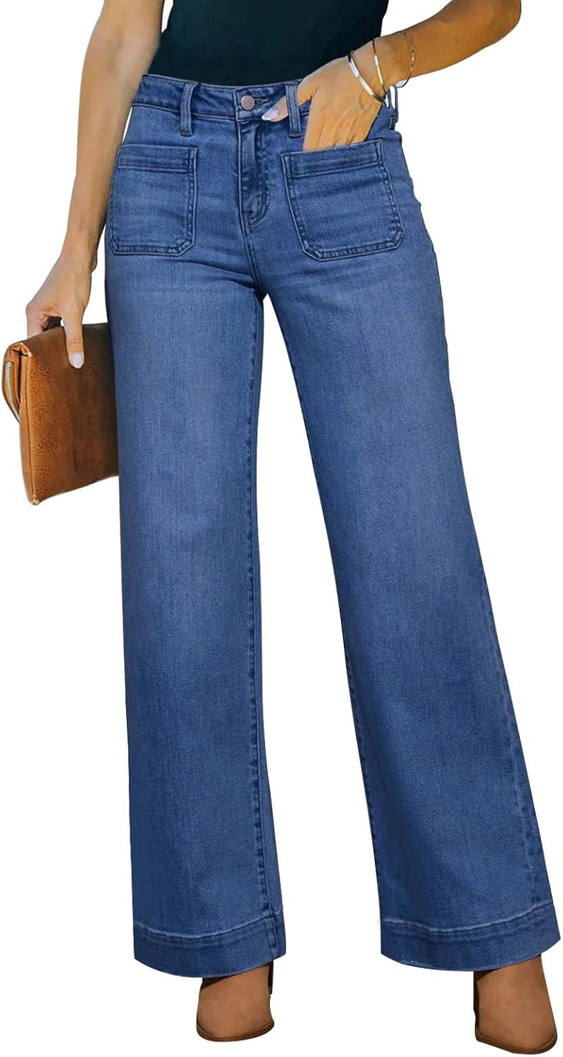 Thumbnail 6 de KUNMI womens wide leg jeans high waist