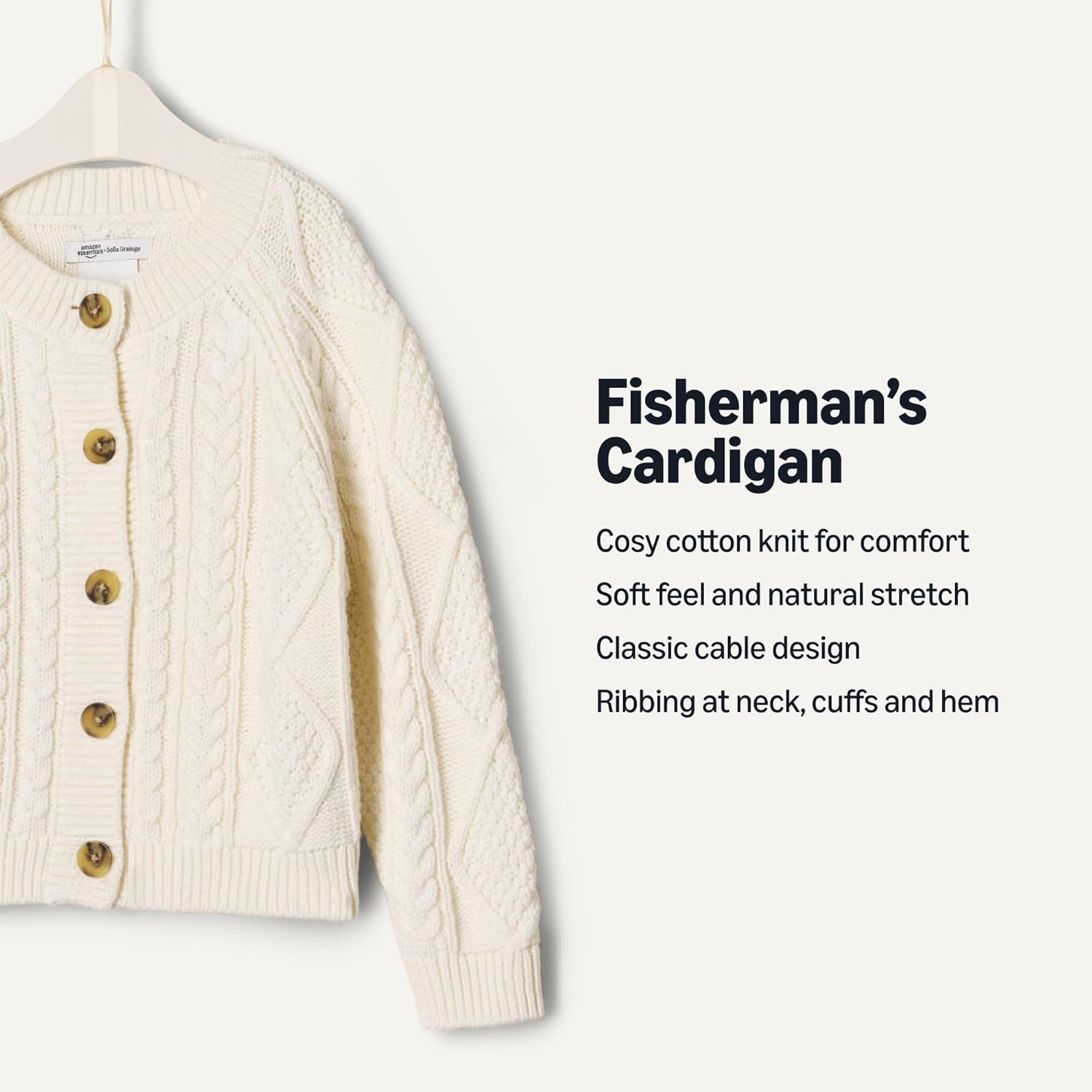Thumbnail 2 de Amazon Essentials x Sofia Grainge Unisex Toddlers' Fisherman Cardigan Sweater