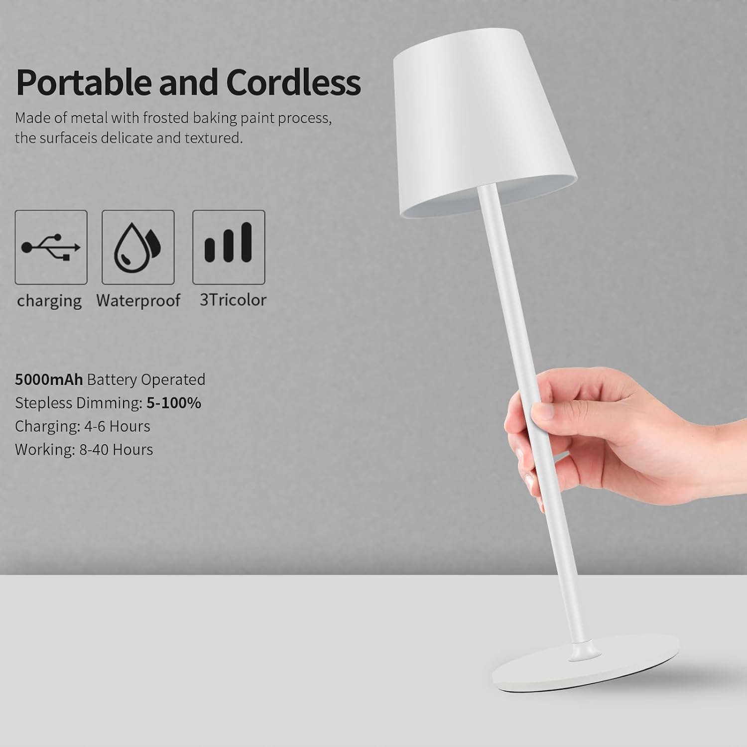 Detalle 2 de Zoeger Lot de 2 lampes de table LED 5000 mAh