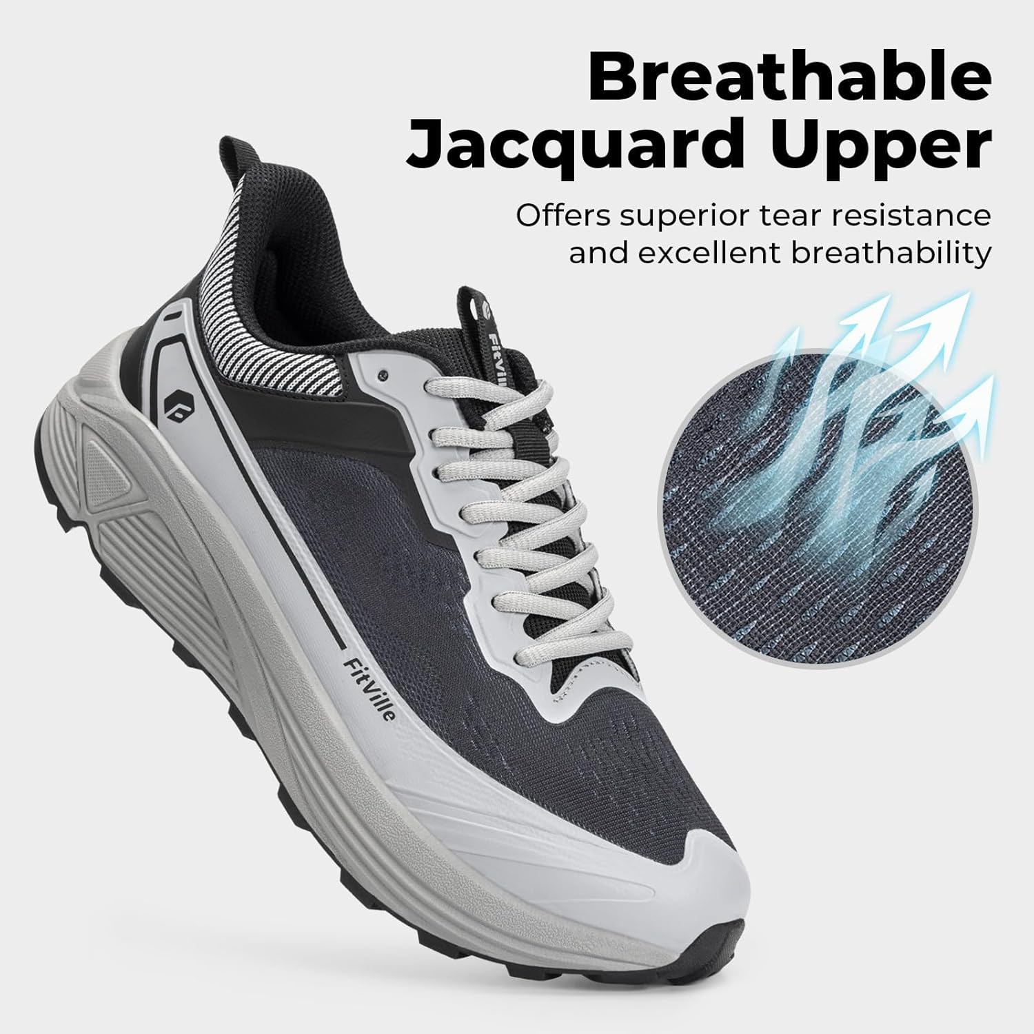 Thumbnail 3 de FitVille Extra Weite Laufschuhe Herren – atmungsaktive Sneaker mit breiter Zehenbox und gedämpfter Sohle