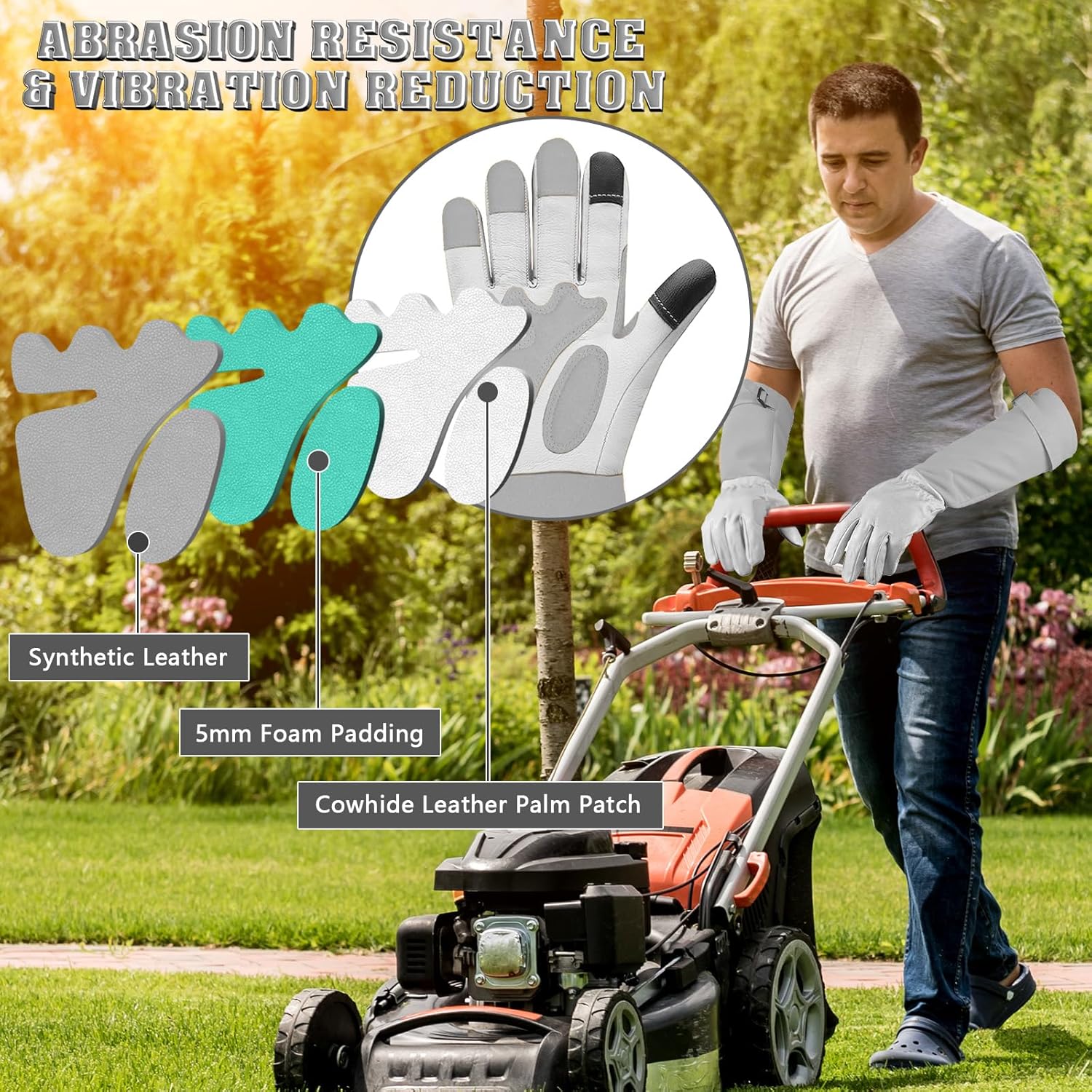 Thumbnail 2 de SLARMOR Gartenhandschuhe aus Leder – Dornensicher mit Unterarmschutz, langes Modell für Damen und Herren