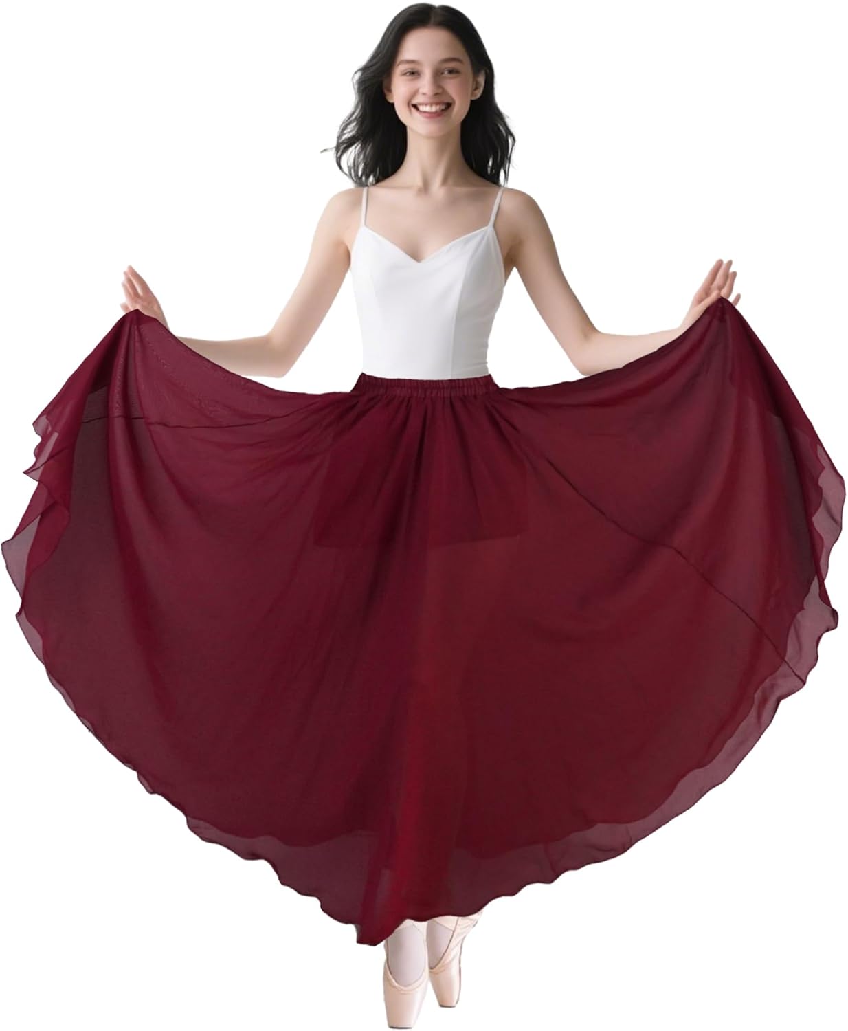 Detalle de Baisdan Jupe Danse Orientale en Mousseline – Jupe Flamenco pour Danse du Ventre et Spectacles
