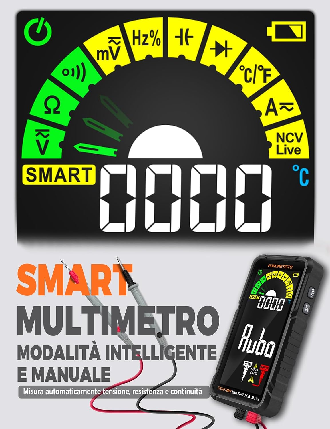 Thumbnail 2 de POROMETISTO TRMS Multimetro 6000 conteggi 📟