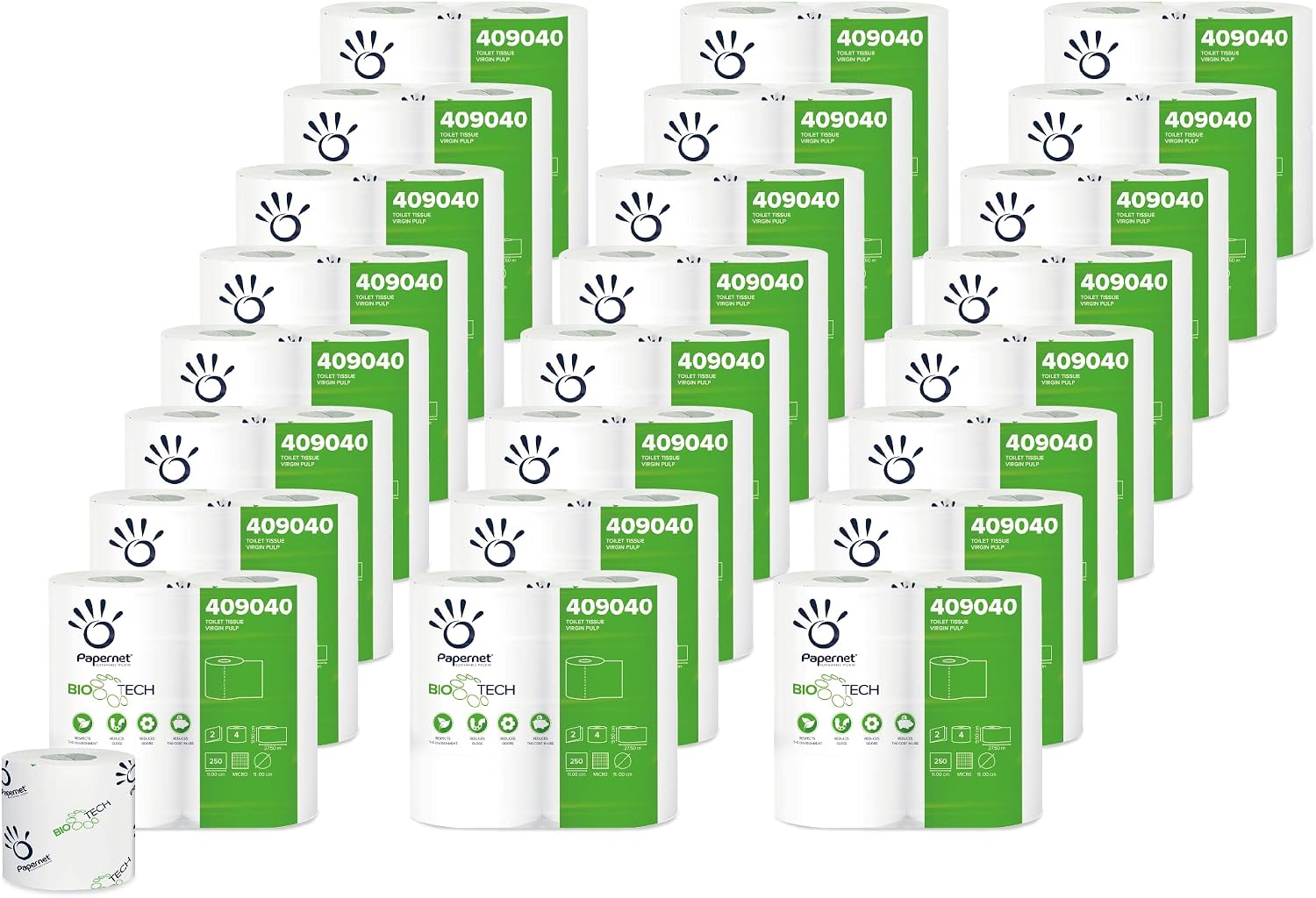 Detalle de Papernet Bio Tech SOF99040 toalettpapper, 2-lagers ren cellulosa, 27,5 m