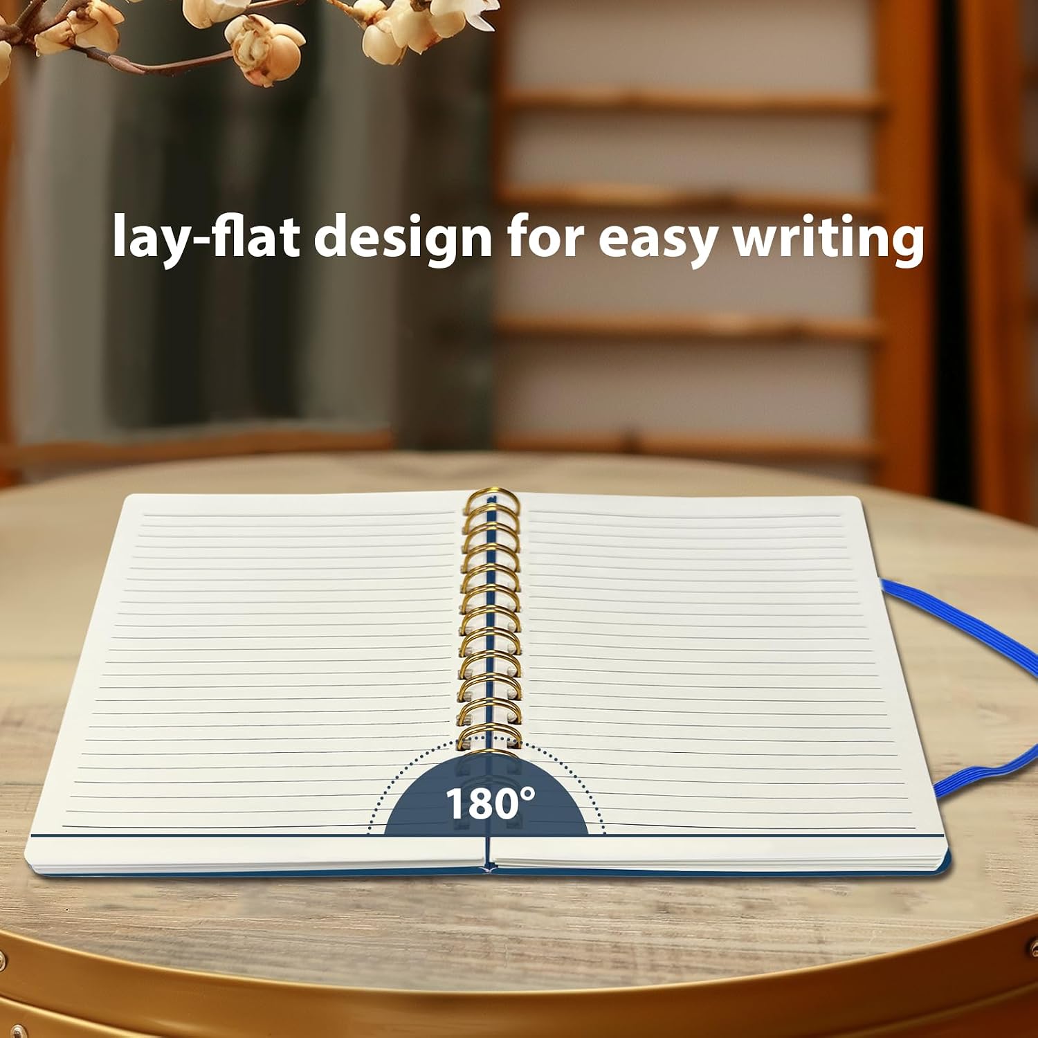 Thumbnail 4 de DWIYITTN A5 Spiral Notebook, 160 Lined Pages, Hardcover, Navy Blue
