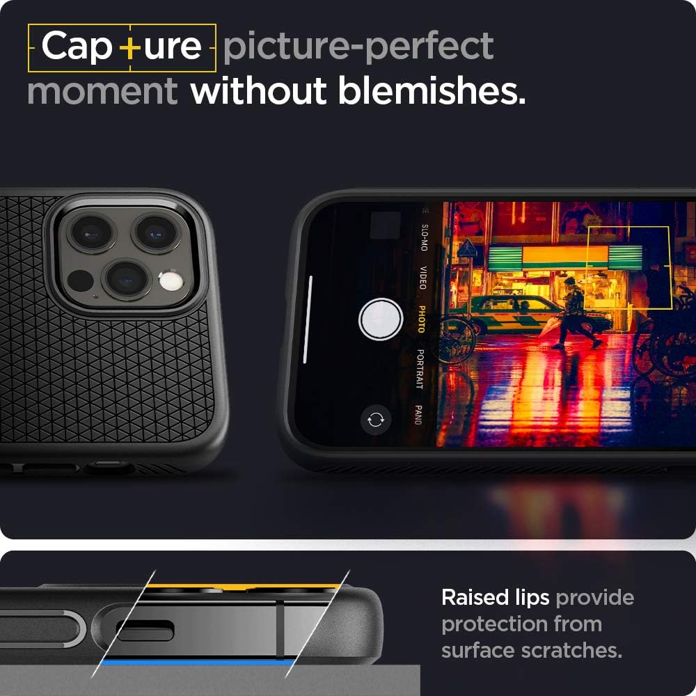 Thumbnail 4 de Coque Spigen Liquid Air pour iPhone 12 / 12 Pro (TPU noir) — protection coins renforcée