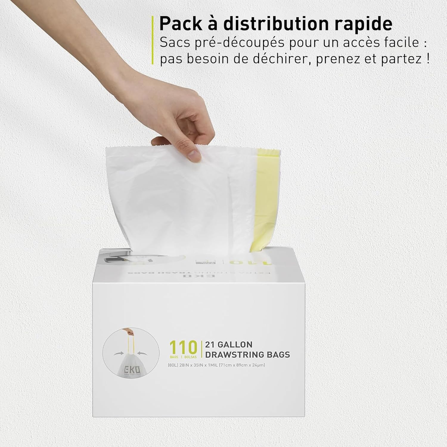 Thumbnail 5 de EKO 110 sacs poubelle 80 L đź—‘