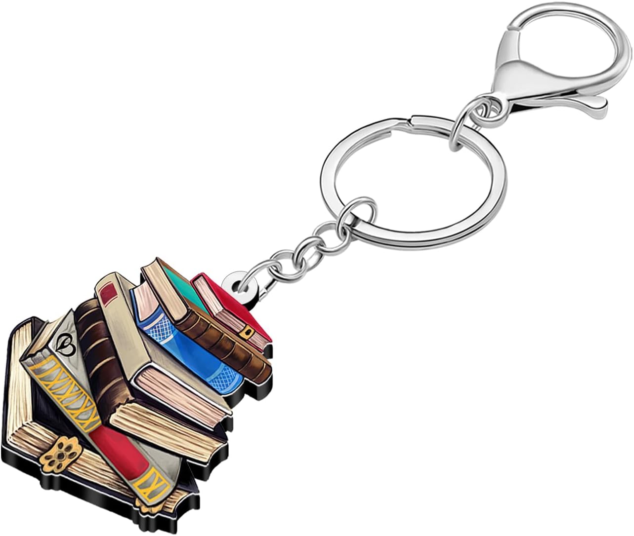 Detalle de WEVENI Acrylic Book Keychain: Bookish Charm for Readers and Gift Ideas